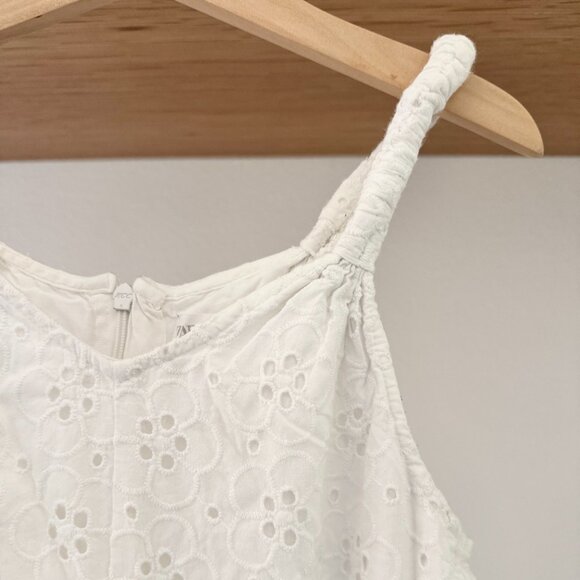 CLASSIC GIRLS ZARA WHITE EYELET ROMPER SIZE 10 LIGHT WEIGHT EUC NO STAINS LINED - Picture 6 of 14